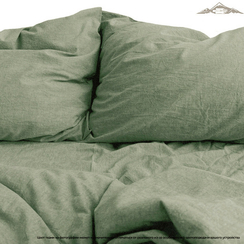 Вареный (стираный) хлопок, цв.Оливково-зеленый меланж | ш.250 см | 145 г/м² | хлопок-100%