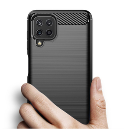 Мягкий чехол черного цвета на Samsung Galaxy M32 с 2021 года, серия Carbon от Caseport