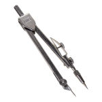 Циркуль металлический с запасными грифелями в пластиковом футляре