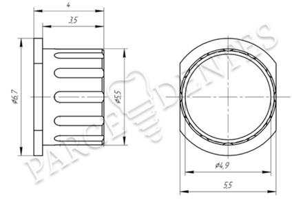 Втулка для полного протокола Dentium Ø5  DM-1-01