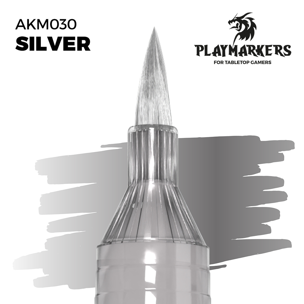 Акриловый маркер с кистью AK Playmarkers Silver