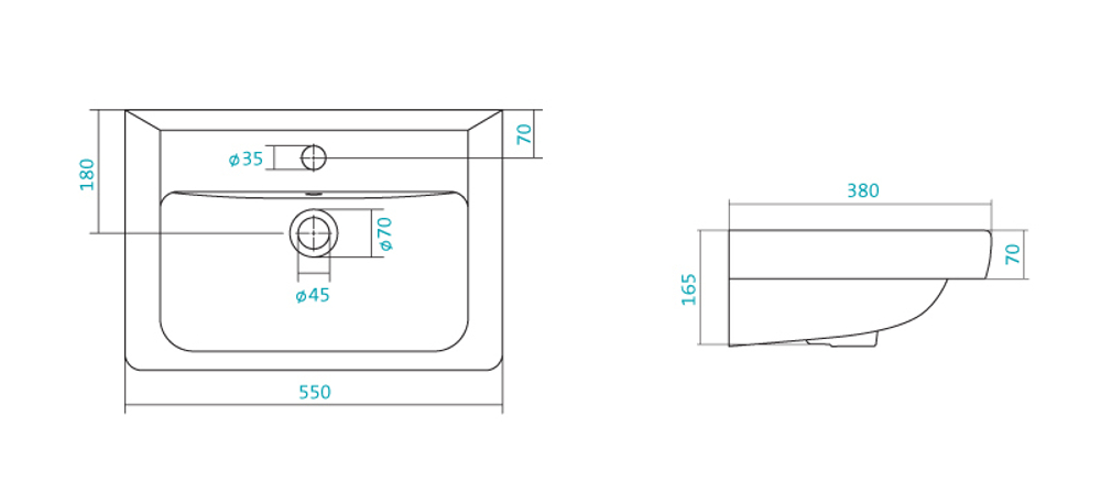 Раковина мебельная Акватон Тигода 55