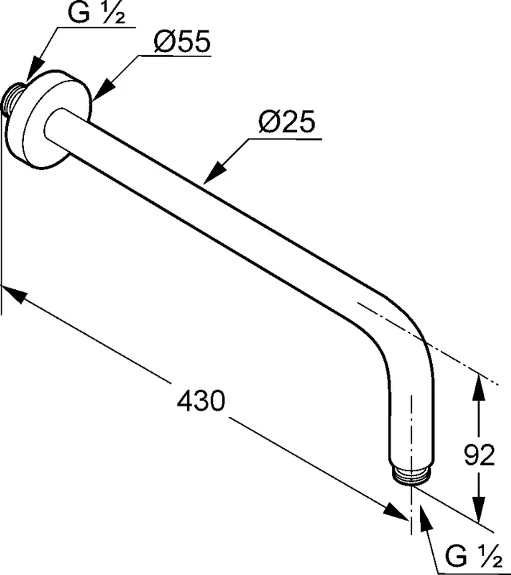 Душевой кронштейн KLUDI A-QA черный