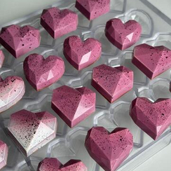 812 | Форма для шоколадных конфет "Сердца и Грани - 2" (275*175 мм)