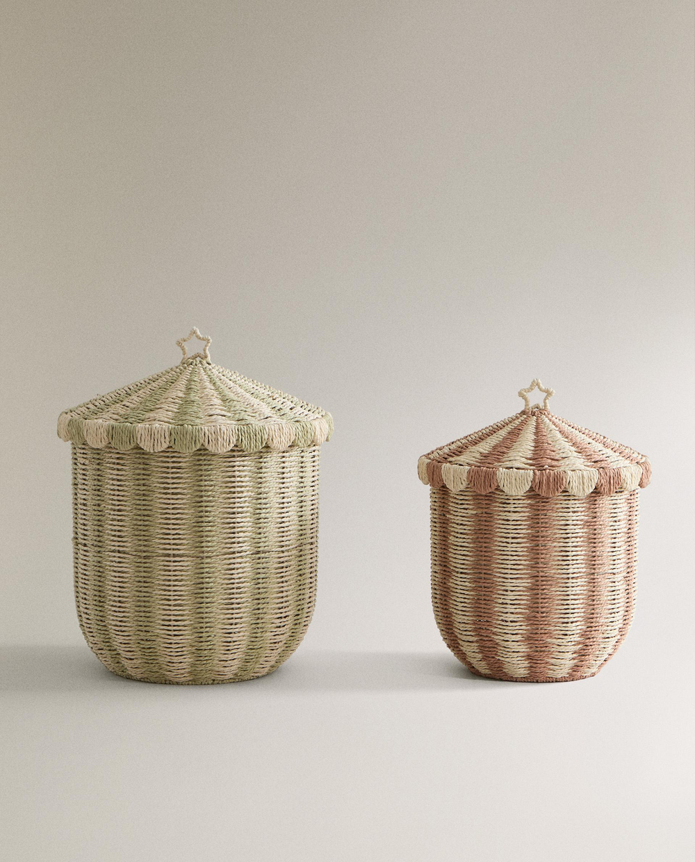Zara Home Корзина из плетёной бумаги, цвет разноцветный, 37 см · 2614/049