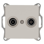 Розетка TV+FM Φ9.5mm оконечная с накладкой, цвет Тауп