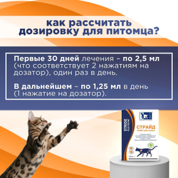 TRM STRIDE PLUS, комплексный препарат для кошек, 160 мл. Глюкозамин.