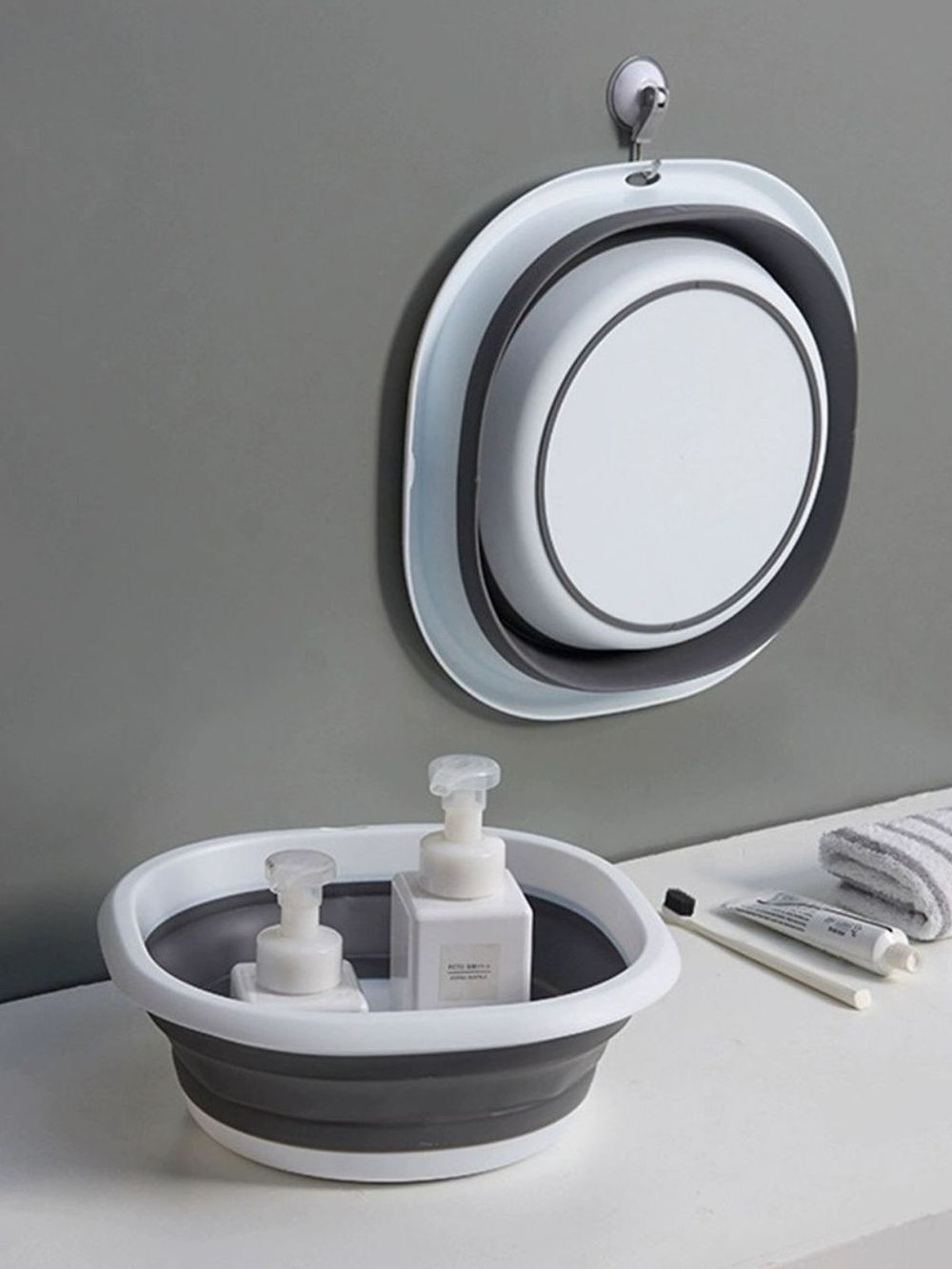 Таз складной серый 4 литра (F20-516)