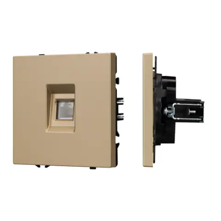 Механизм компьютерной розетки SCT-NOBE-MPC1-SFPL-GD (RJ-45, CAT6) (Arlight, Золотой песок) 054306