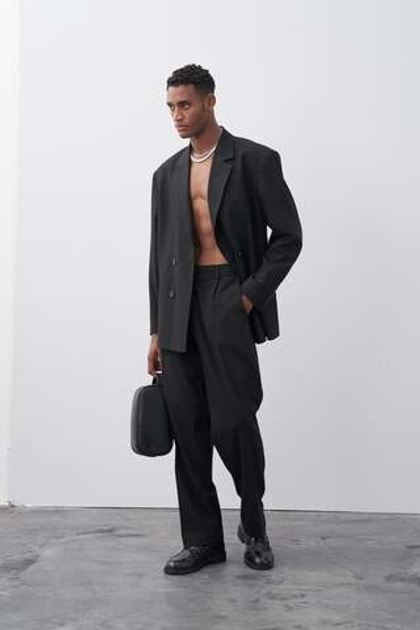 Двубортный оверсайз чёрный