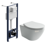 Комплект подвесной безободковый унитаз Ceramica Nova New Day CN3005 с крышкой-сиденьем микролифт + инсталляция Am.Pm ProI 012704
