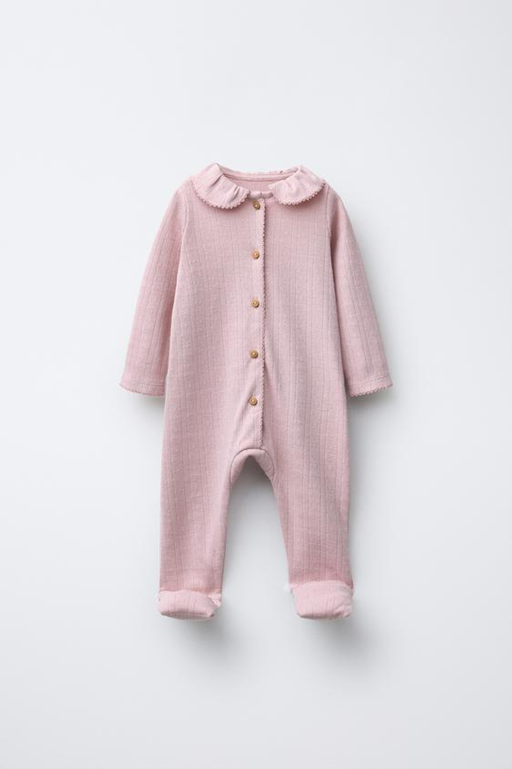 ZARA ПИЖАМНЫЙ КОСТЮМ POINTELLE С ОТКИДЫВАЮЩЕЙСЯ НОЖКОЙ И СЕРДЕЧКОМ, РОЗОВЫЙ