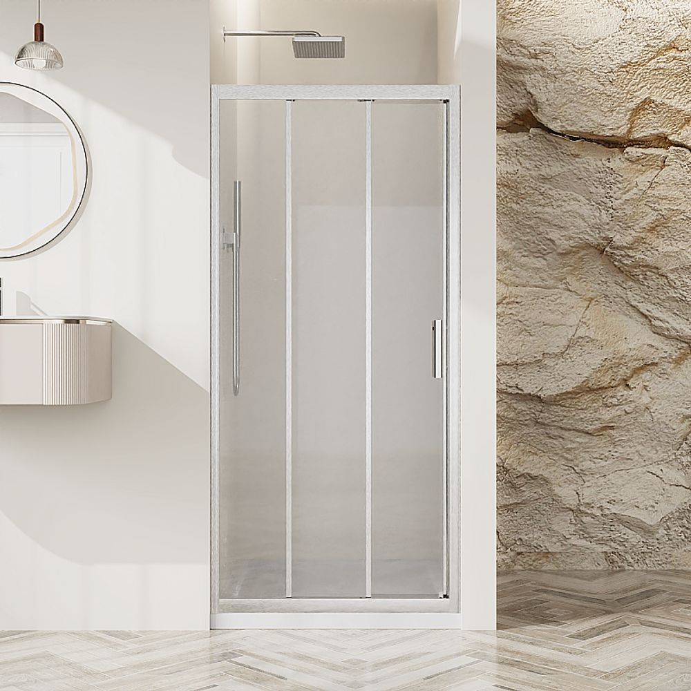 Душевая дверь BelBagno UNO-195-BF-3 90 стекло прозрачное/профиль сатин