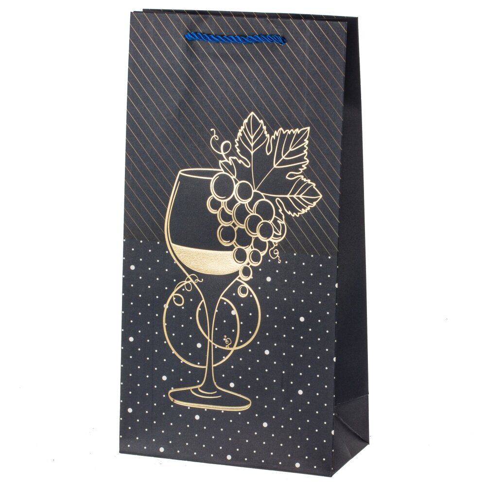 GAEM Пакет подарочный для бутылок (бумага 210г/м2, блок микс 12шт), L18 W9 H35 см, 4в.