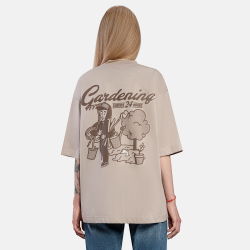 Футболка HAIDED GARDENING Grey Beige