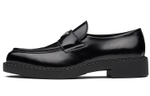 PRADA Chocolate Sharp Brushed Pointed Loafers Black Women"s