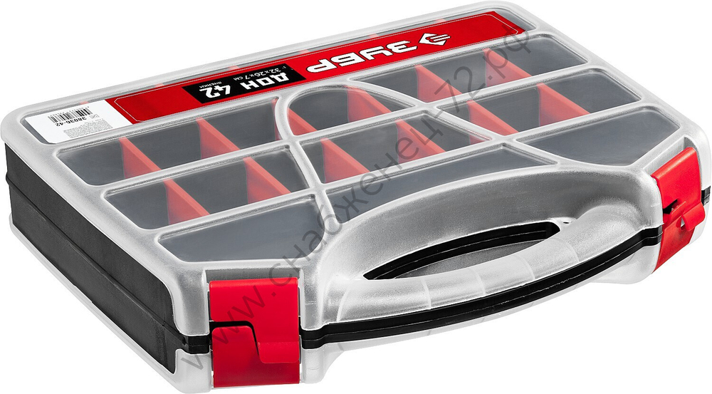 ЗУБР ДОН-42, 320 х 260 х 70 мм, двухсторонний органайзер с 42 ячейками (38036-42)