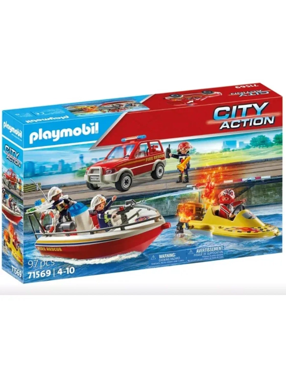 Пожарная операция на катере Плеймобиль 71569