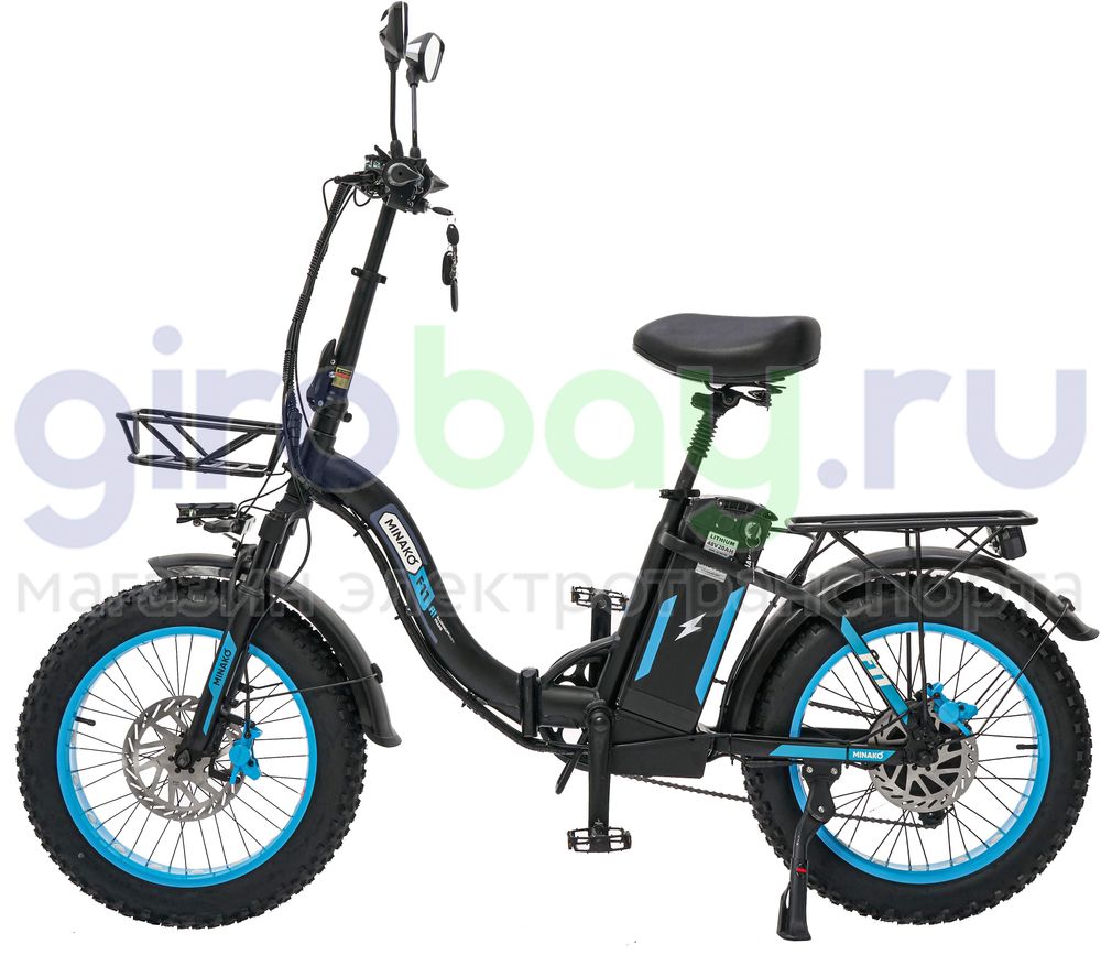 Электровелосипед Minako F10 Pro (48V/20Ah) - Синий обод фото №2