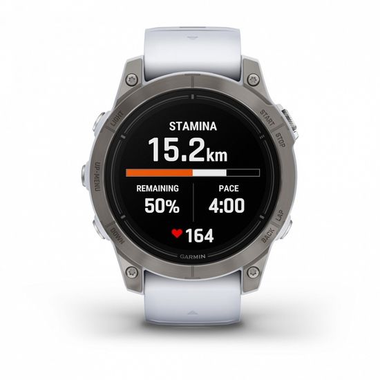 Умные часы Garmin Epix Pro (Gen 2) Sapphire Edition 47 мм, титановый, белый DLC, белый ремешок