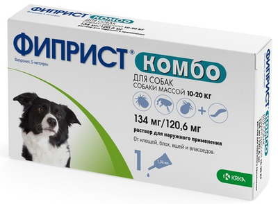 Капли Фиприст Комбо 1,34 мл (собаки 10-20кг), 1 пип