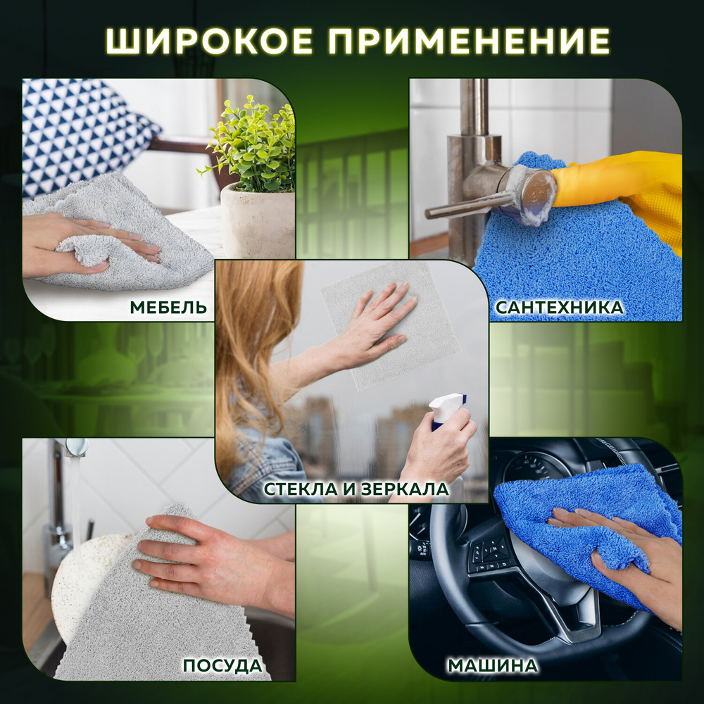 Тряпка из микрофибры 50х60 см, АВТО / ДОМ / ОФИС, КОМПЛЕКТ 2 шт., "ULTRASONIC BI-COLOUR", синий/серый, 220 г/м2, LAIMA HOME, 608219 (упаковка 5 шт)