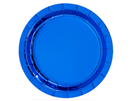 Тарелки фольгированные, Синий, 23 см, 6 шт.