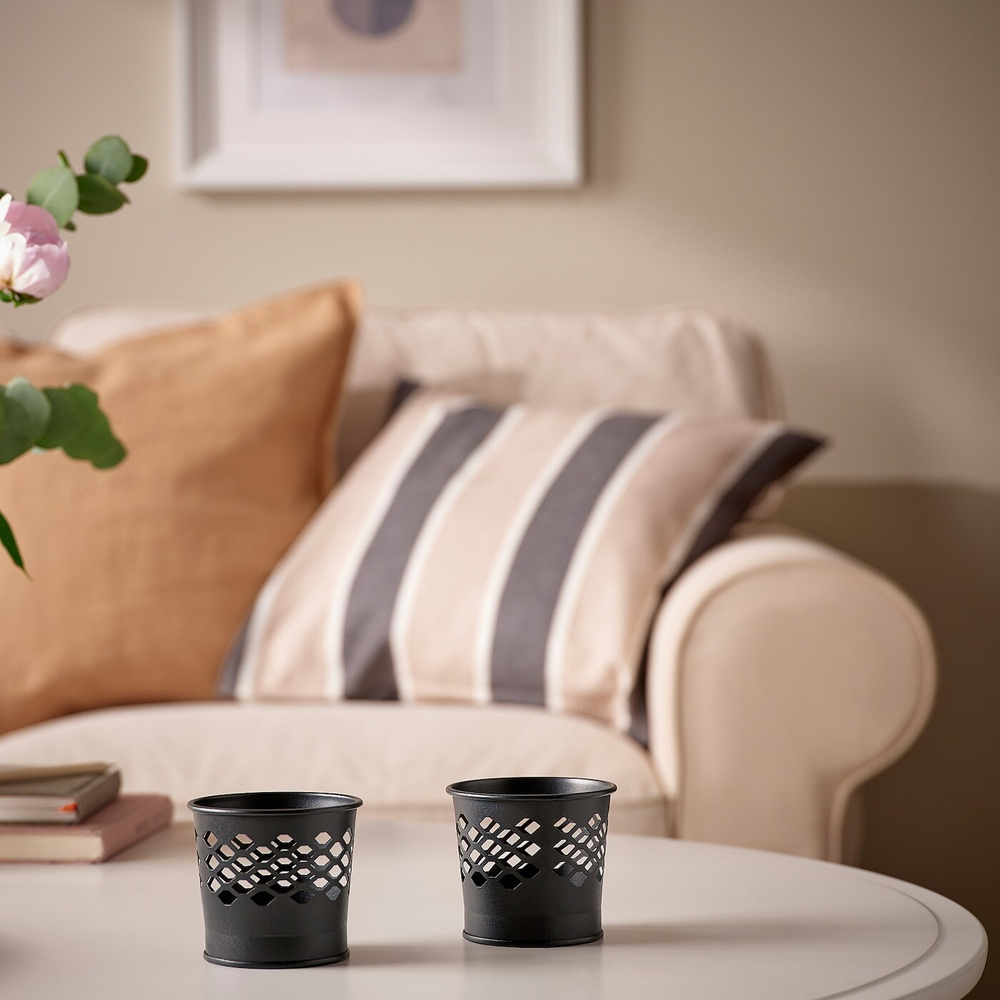IKEA BERGGRAN  (ИКЕА БЕРГГРАН)  -  Подсвечник, антрацит, 7 см