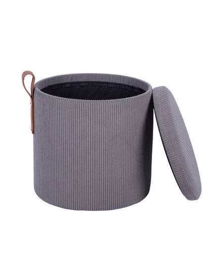 Пуф Руни XS с ящиком вельвет тёмно-серый