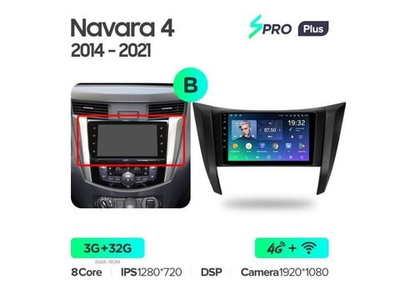 Магнитола Teyes SPRO Plus 3-32 Nissan Navara D23 IV 4 2014 — 2021 9.0" (B)