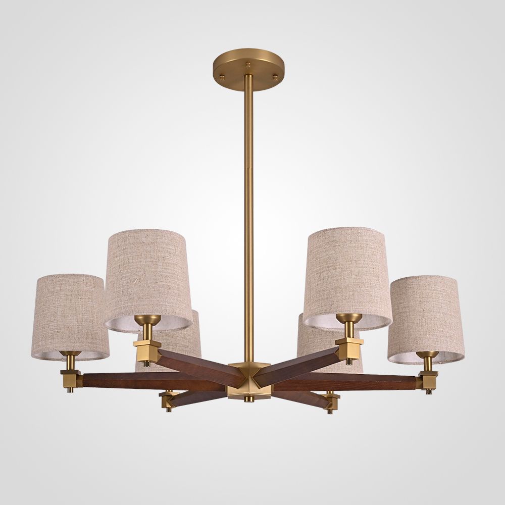 Люстра На Штанге Jorgenson D85 Beige/Dark Wood By Imperiumloft