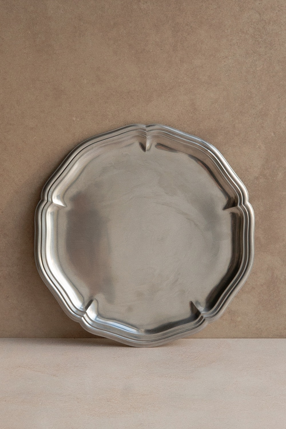 Винтаж Поднос круглый из стали