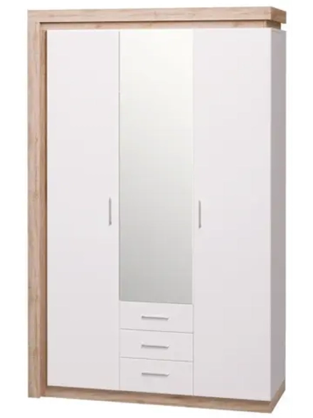 Шкаф для одежды распашной с зеркалом и полками 140,8х219 см