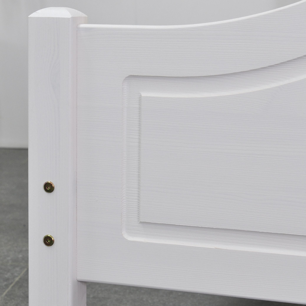 Кровать 90х200 Рита из массива сосны, с основанием кровати, белый воск