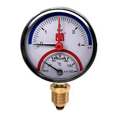 Термоманометр радиальный STI ∅80 120°C 4 bar УП (G½")