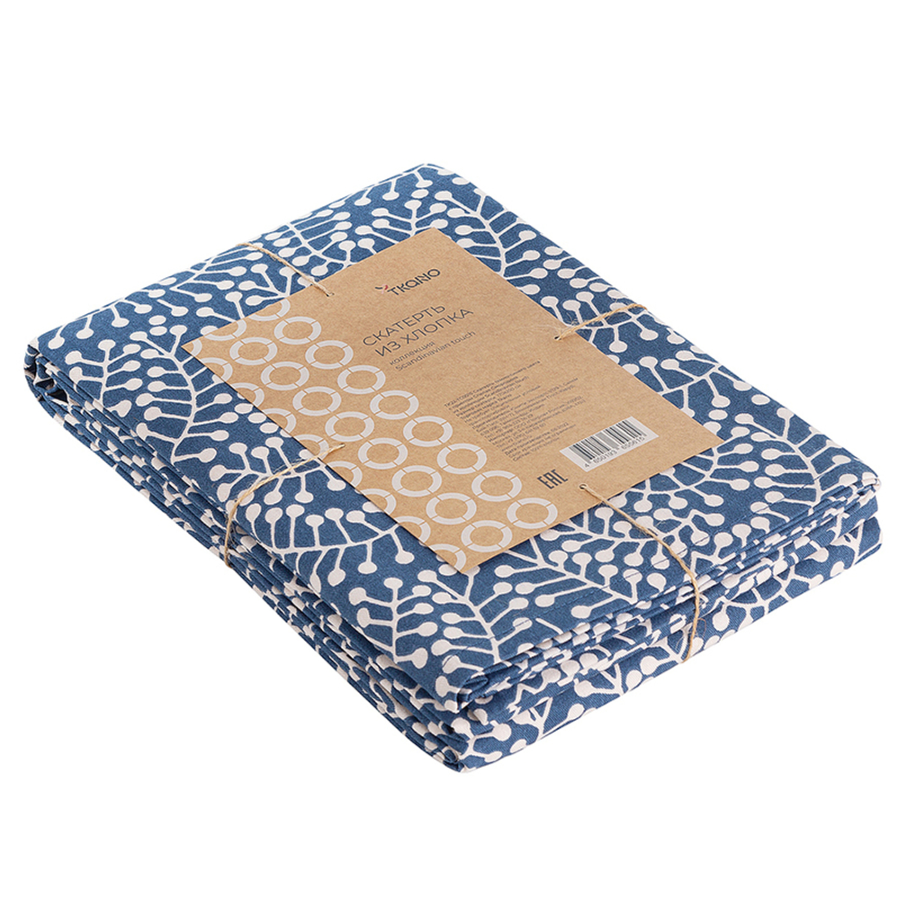 Скатерть темно-синего цвета с принтом Спелая Смородина из коллекции scandinavian touch, 170х250 см