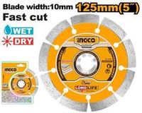 Диск алмазный сегментный 125х10х2х22мм SUPER INGCO DMD011252