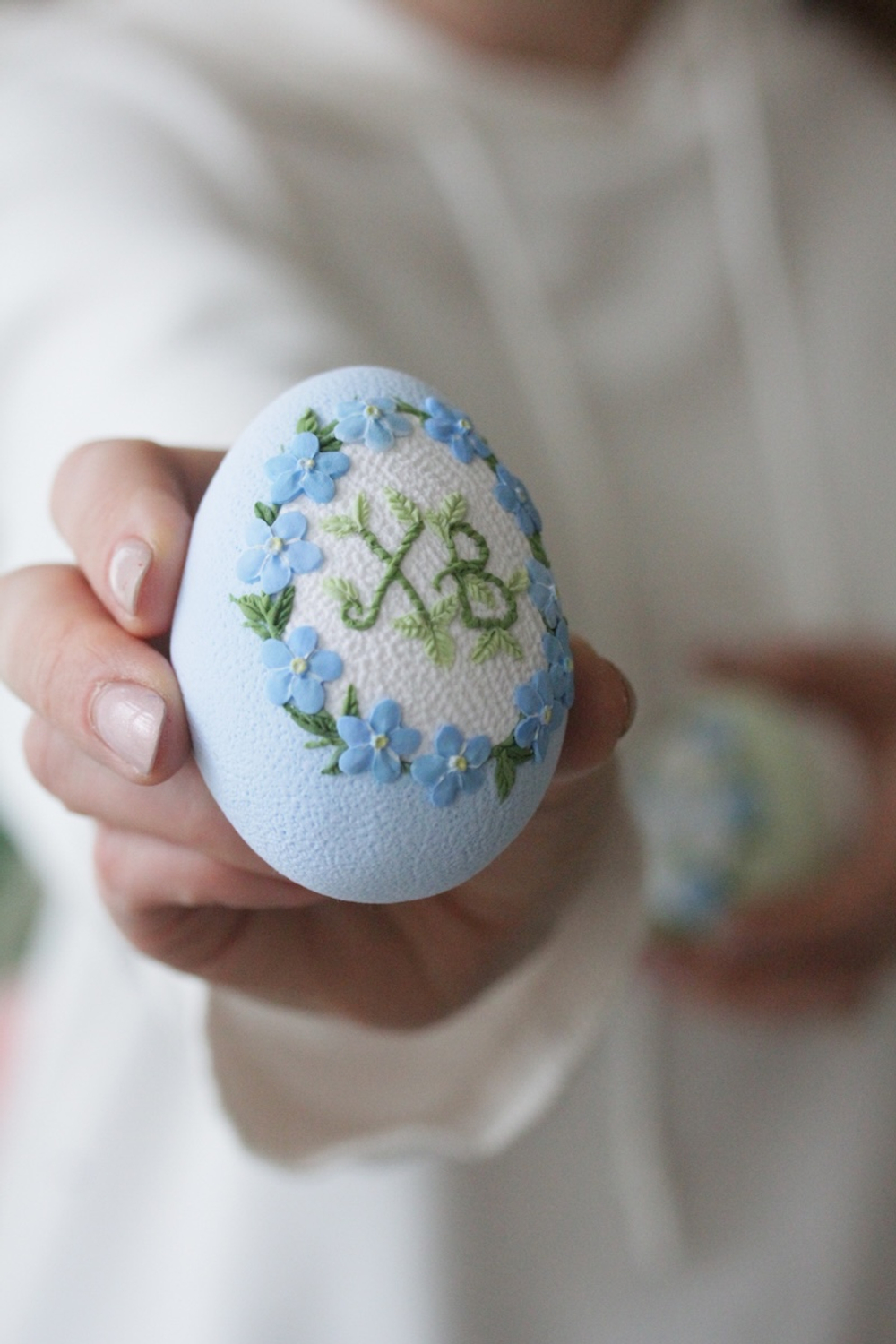 Яйцо Пасхальное голубое