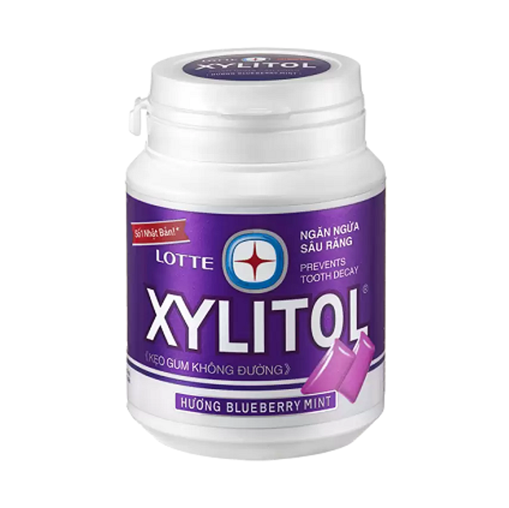 Жевательная резинка Xylitol Blueberry Mint &quot;Голубика и мята&quot;, Lotte, 58г