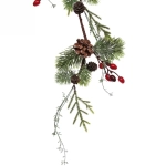 Ветка хвойная новогодняя «Ягодный Вальс» , 78 см