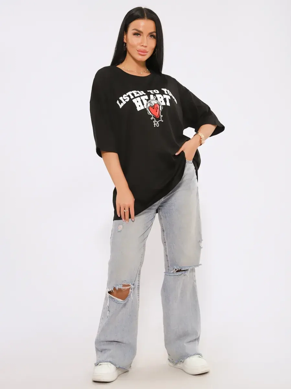 Футболка женская оверсайз принт