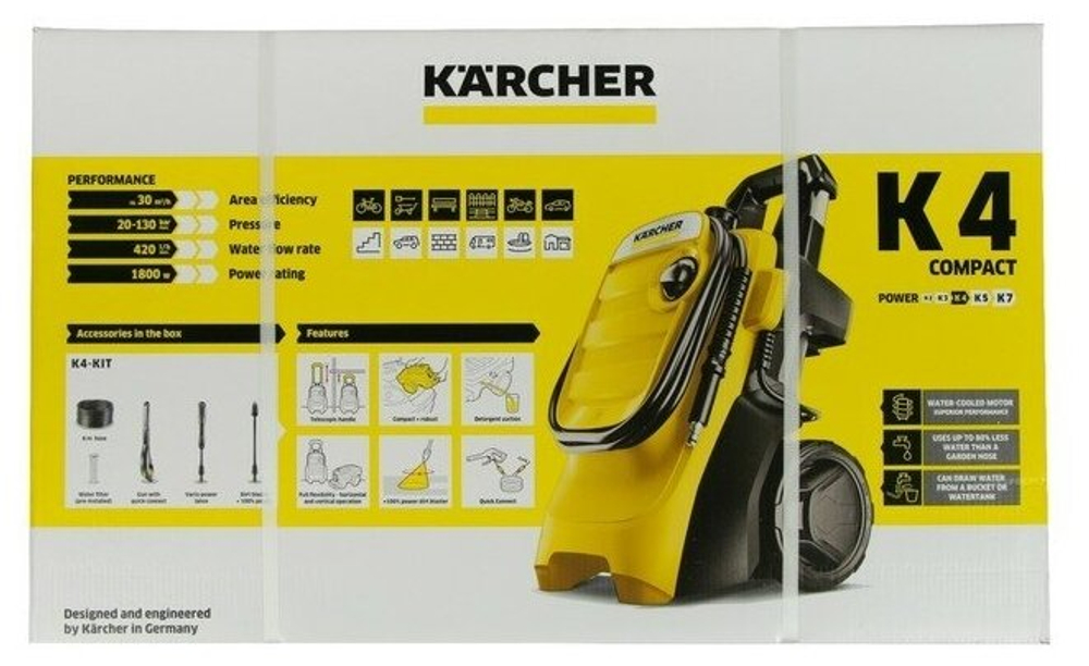 Мойка высокого давления KARCHER K 4 Compact (1.637-500.0), 130 бар, 420 л/ч