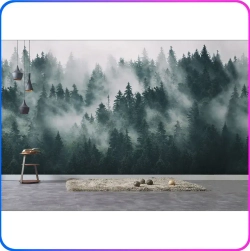 Фотообои 3d на стену флизелиновые Туманный лес 500х270 см Luxury Walls AM13105