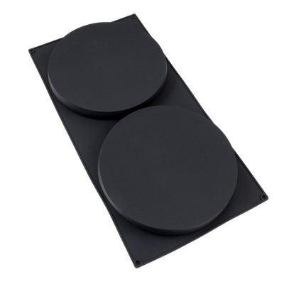 Форма «Бискотто», 2 ячейки, 35х19,5х1,7 см, d=16 см, цвет чёрный