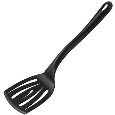 Лопатка кухонная перфор.;нейлон;,L=35/11,B=9см;черный (Цвет: черный)
