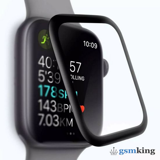 Tempered Glass 3D Full Cover for Watch SE 44mm Black