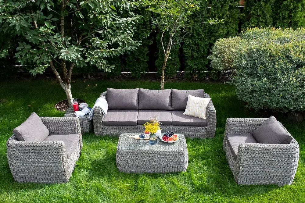 "Кальяри" кресло из искусственного ротанга (гиацинт), цвет серый