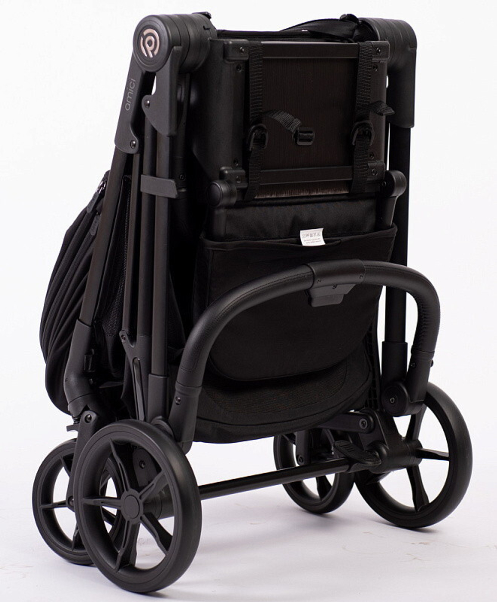 Прогулочная коляска Peppy Amici с автокреслом First Black Black рама Black