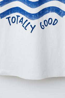 ZARA ФУТБОЛКА С ПРИНТОМ SURFER, БЕЛЫЙ