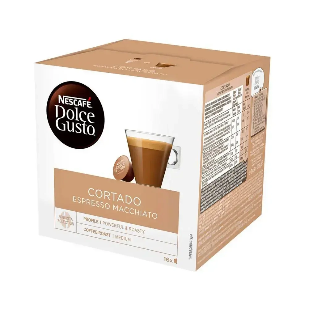 Кофе капсульный Nescafe Dolce Cortado Espresso Macchiato, для системы Dolce Gusto, 16 шт